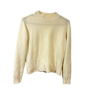 Quince Cashmere‎ Cream Mock Neck Thin Knit Sweater Size XS